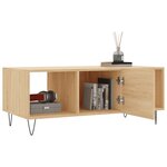 vidaXL Table basse chêne sonoma 102x50x40 cm bois d'ingénierie