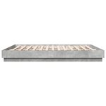 vidaXL Cadre de lit avec lumières LED gris béton 200x200 cm