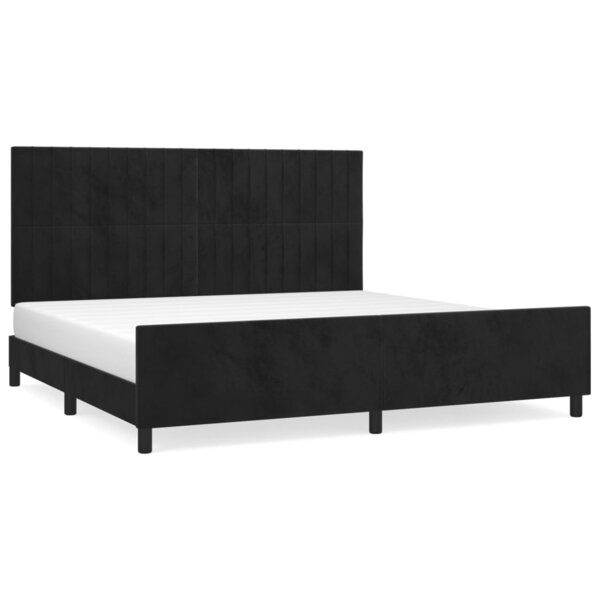 vidaXL Cadre de lit avec tête de lit Noir 200x200 cm Velours