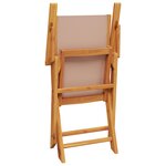 vidaXL Ensemble à manger de jardin 5 Pièces taupe tissu et bois massif