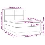vidaXL Sommier à lattes de lit matelas LED Taupe 140x190 cm Tissu