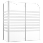 vidaXL Enclos de bain 120x68x130 cm verre trempé rayures