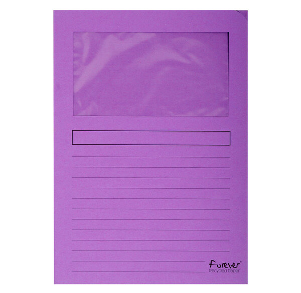 Paquet 100 chemises à fenêtre FOREVER Violet EXACOMPTA