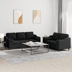 vidaXL Ensemble de canapés 2 Pièces avec coussins noir tissu