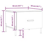 vidaXL Table basse Chêne fumé 50x50x40 cm Bois d'ingénierie