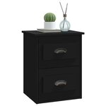 vidaXL Table de chevet murale noir 41 5x36x53 cm