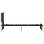 vidaXL Cadre de lit en métal avec tête de lit chêne marron 137x190 cm