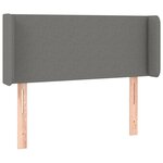 vidaXL Tête de lit avec oreilles Gris foncé 93x16x78/88 cm Tissu