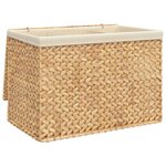 vidaXL Panier à linge avec 3 sections 75x42 5x52 cm hyacinthe d'eau