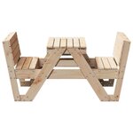 vidaXL Table de pique-nique pour enfants 88x122x58 cm bois massif pin