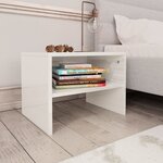 vidaXL Table de chevet Blanc brillant 40x30x30 cm Bois ingénierie