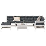 vidaXL Salon de jardin avec coussins 8 Pièces blanc bois de pin massif