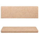 vidaXL Tapis d'escalier 15 Pièces Tissu aiguilleté 65x21x4 cm Marron