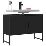 vidaXL Armoire lavabo de salle de bain noir 80x33x60cm bois ingénierie