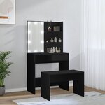 vidaXL Ensemble de coiffeuse avec LED Noir Bois d'ingénierie
