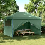 vidaXL Tente de réception pliable escamotable 4 parois latérales vert