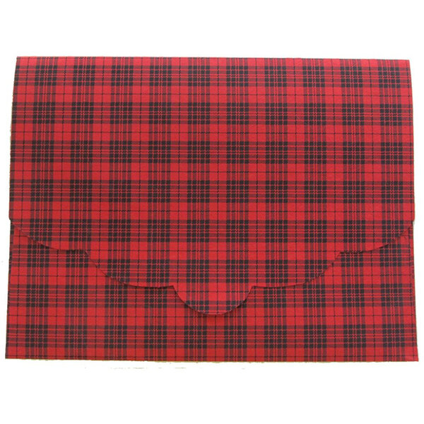 TARTAN Lot de 5 Enveloppes Souvenir A4 Rouge/Noir