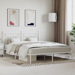 vidaXL Cadre de lit métal avec tête de lit blanc 160x200 cm