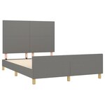 vidaXL Cadre de lit avec tête de lit Gris foncé 140x190 cm Tissu