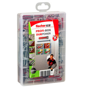 Fischer ensemble de chevilles avec vis profi-box duopower 160 pcs