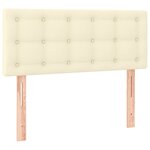 vidaXL Lit à sommier tapissier avec matelas Crème 100x200cm Similicuir