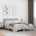 vidaXL Cadre de lit sonoma gris 120x190 cm bois d'ingénierie et métal