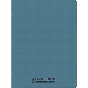 Cahier recyclé et recyclable  96 pages seyès 90 g  couverture polypropylène bleu  format 24 x 32 cm CONQUERANT