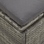 vidaXL Transat convertible avec coussin Résine tressée Gris foncé