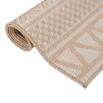 vidaXL Tapis à tissage plat d'extérieur 100x200 cm Rayures brunes