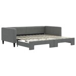 vidaXL Lit de jour avec lit gigogne gris foncé 100x200 cm tissu