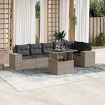 vidaXL Salon de jardin avec coussins 7 Pièces gris clair résine tressée