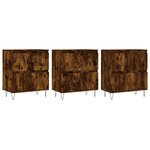 vidaXL Buffets 3 Pièces Chêne fumé Bois d'ingénierie
