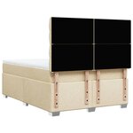 vidaXL Sommier à lattes de lit avec matelas Crème 140x200 cm Tissu