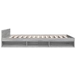 vidaXL Cadre de lit à tiroirs sonoma gris 150x200 cm bois d'ingénierie