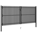 vidaXL Portail de clôture de jardin Acier 4x2 25 m Anthracite