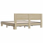 vidaXL Cadre de lit chêne sonoma 200x200 cm bois d'ingénierie et métal
