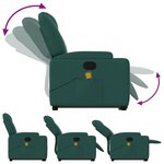 vidaXL Fauteuil inclinable de massage Vert foncé Tissu
