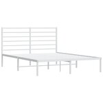 vidaXL Cadre de lit métal avec tête de lit blanc 140x200 cm