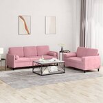 vidaXL Ensemble de canapés 2 Pièces avec coussins rose velours