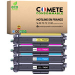 COMETE  Marque française - TN247 - 4 Toners Compatibles avec Brother TN247 TN-247 (ou TN243) - pour Toner Brother dcp-l3550cdw Toner Brother mfc-l3750cdw - Noir Cyan Magenta Jaune-Livraison gratuite