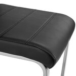 Lot de 8 chaises pieds acier siège de salon cuisine salle à manger design carré élégant noir 08_0000090