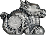 Monnaie en argent 1000 togrog g 31.1 (1 oz) millésime 2024 shaped lunar year great dragon