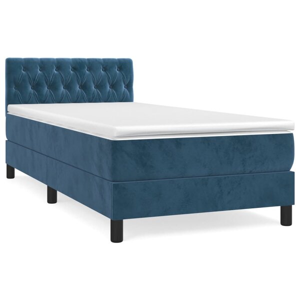 vidaXL Sommier à lattes de lit avec matelas Bleu foncé 100x200 cm