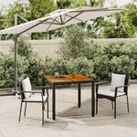 vidaXL Ensemble à manger de jardin avec coussins 3 Pièces Noir