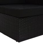 vidaXL Canapé d'angle sectionnel Résine tressée Noir