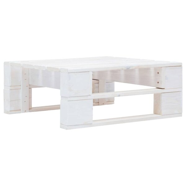 vidaXL Repose-pied palette de jardin bois blanc