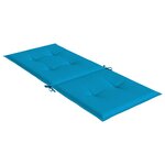 vidaXL Coussins de chaise de jardin à dossier haut lot de 4 bleu tissu