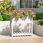 vidaXL Jardinière avec étagère Blanc 82 5x34 5x81cm Bois massif de pin
