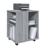vidaXL Armoire roulante Sonoma gris 60x53x72 cm Bois d'ingénierie