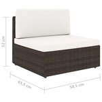 vidaXL Salon de jardin 8 Pièces avec coussins Marron Résine tressée